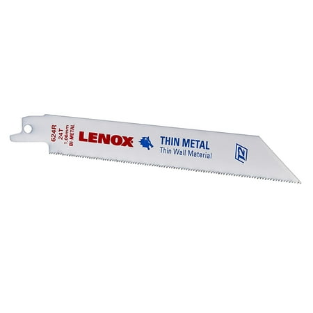 

Brand Lenox Tools Metal Cutting Reciprocating Saw Blade with Power Blast Technology Bi-Metal 6-inch 24 TPI 2 Pack of 5 Model 20568624R