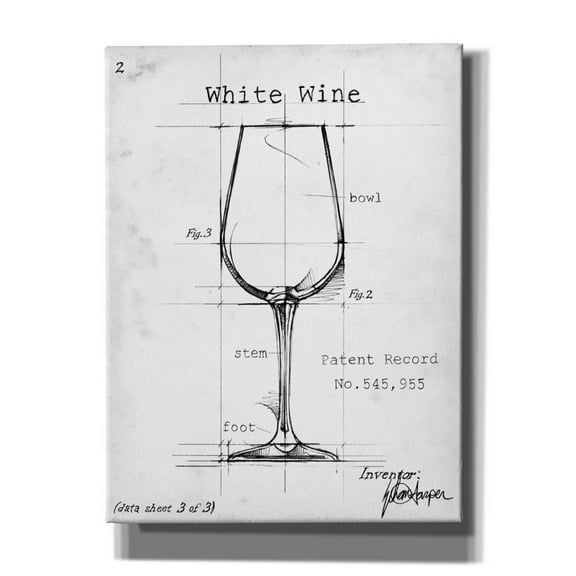 Epic Graffiti 'Barware Blueprint IV' by Ethan Harper, Giclee Canvas Wall Art, 12"x16"