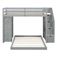 thumbnail image 4 of Harper & Bright Designs Twin Over Full Separable Bunk Beds with Storage Stairs, Wood L-Shape Bunk Bed Frame with 4 Drawers and Shelves for Bedroom, Gray, 4 of 14