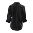 thumbnail image 5 of Button Down Shirt Collared 3/4 Sleeve Flowy Business Casual Shirts Dressy Work Travel Blouses, 5 of 5