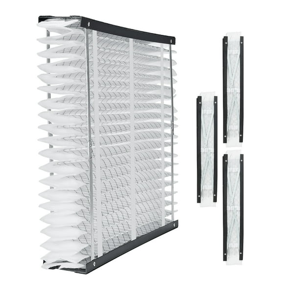 KFFKFF 20 x 25 x 4 Furnace Filter, MERV 13 HVAC Ac Filters,12-Month Electrostatic Pleated Air Conditioner Filters, 4-Pack (Actual Size: 20.47 x 25.20 x 3.98 Inch)