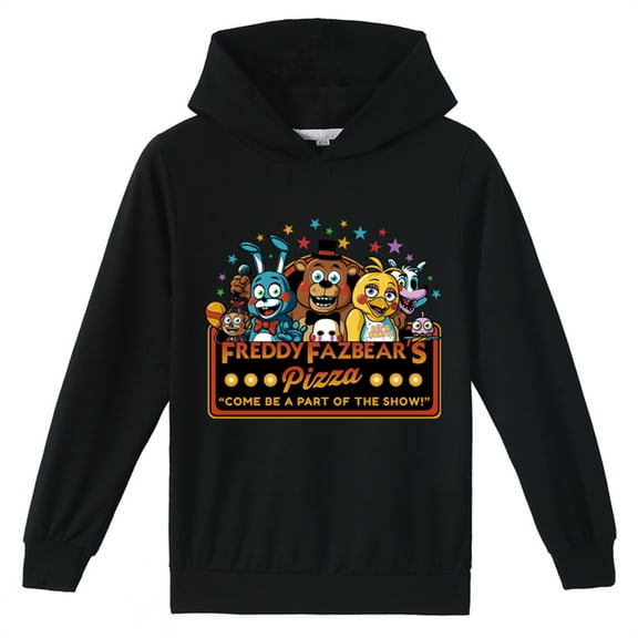 Kids Five Nights at Freddy's Long Sleeve Hoodies,Lightweight Hooded Pullover Sweatshirts for Boys Girls