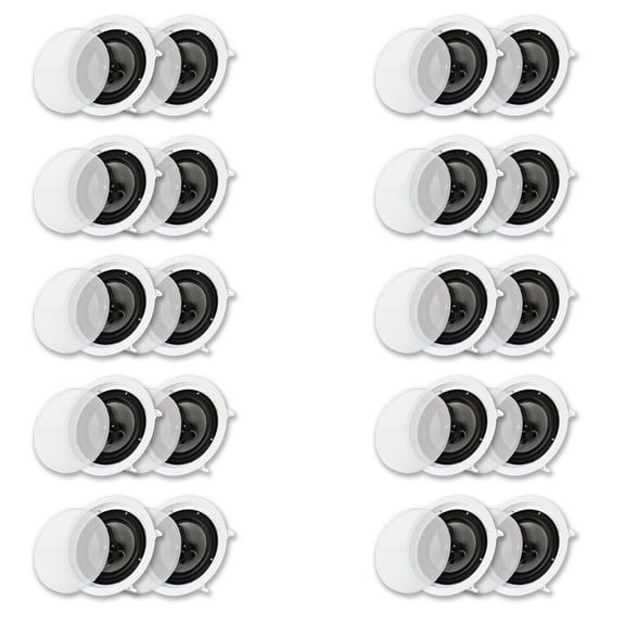 Acoustic Audio CS-IC83 In Ceiling Wall 8" Speaker 10 Pair Pack 3 Way Home Theater Flush Mount