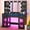 Black+Open Shelves, variant on Blotout 47" Makeup Vanity Desk with Mirror and Lights, Black Vanity Desk with 6000-Colors Lighting & Power Outlet, Glass Top with 3 RGB Drawers, 2 Large RGB Cabinets for Women Girls Bedroom