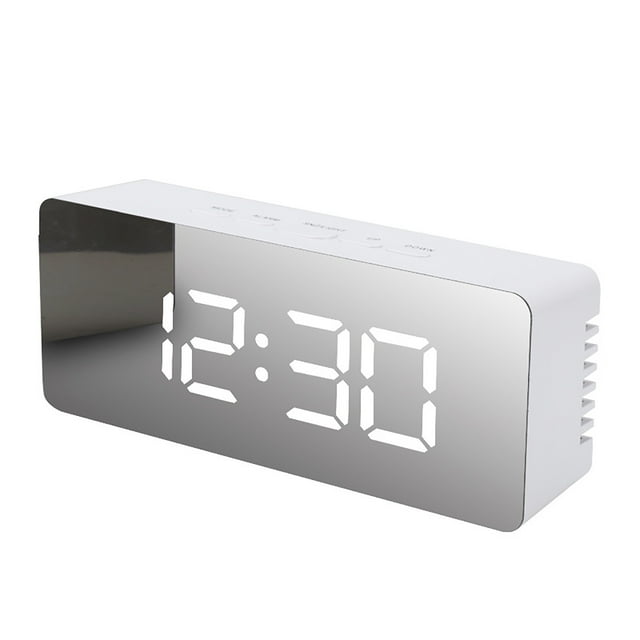 Digital Alarm Clock,Mirror Led Alarm Clock Multifunction Digital Electronic Temperature Snooze Clock,Battery Alarm Clock,Led Alarm Clock,Led Digital Clock