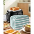 thumbnail image 5 of Fsddascl Aqua Grey Stripe Toaster Cover 2 Slice, Small Kitchen Appliance Covers, Minimalist Farmhouse Striped Toaster Oven Cover with Loop, Bread Machine Cover Polyester Dust Cover Protection, 5 of 5