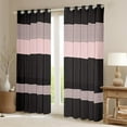 thumbnail image 2 of Erosebridal Black Stripes Curtains for Living Room,Geometric Lines Blackout Curtains Set of 2 (38x45),Geometric Theme Curtains and Drapes (38x45),Abstract Room Decor, 2 of 6