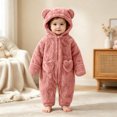 thumbnail image 2 of KJameas Baby Boys Girls Jumpsuit Fuzzy Fleece Heart Pocket Bear Hooded, 2 of 5