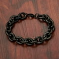 thumbnail image 4 of EOEMY 11/13/15mm Heavy Black Stainless Steel Rolo Link Chain Bracelet For Men Women-13mm-7.5 Inches Bracelet, 4 of 5