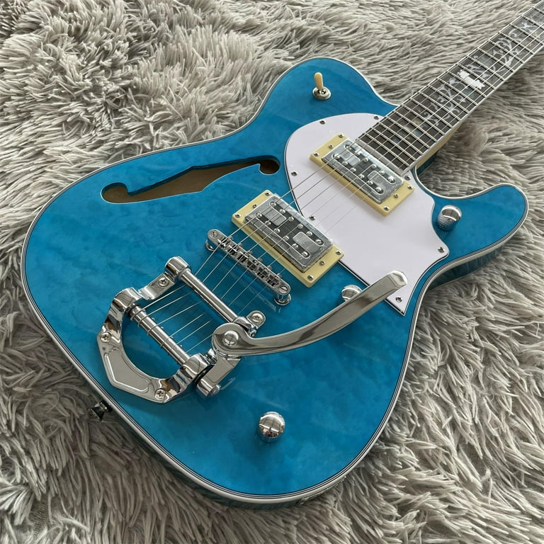 Zuwei Blue Semi-Hollow Body ZW-TL Electric Guitar Custom Shop 22