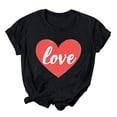 thumbnail image 3 of BiZtdJrK Hoy Oferta Flash Women's Valentine's Day Heart Shirts 2025 Fashion Graphic Tees Tops Loose Casual Crew Neck Short Sleeve Blouse Black L, 3 of 6