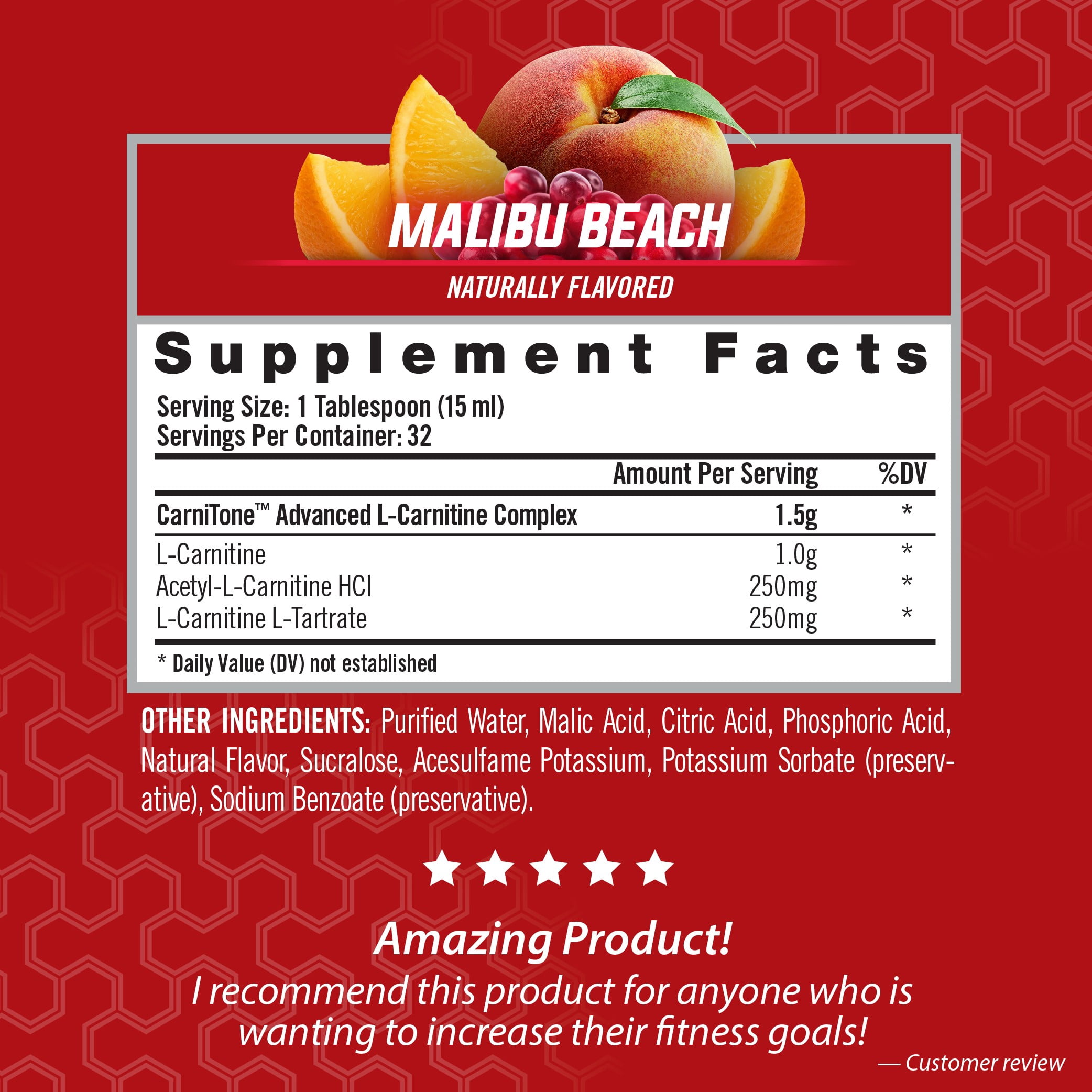 iSatori L-Carnitine LS3 Concentrated Liquid Fat Burner And Metabolism Activator - Fat Loss for Health And Fitness - Keto Friendly - Stimulant Free - Malibu Beach 1500mg - (32 Servings)