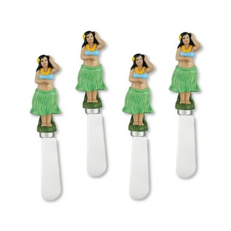Mr. Spreader 4-Piece Hand Painted Resin Handle With Stainless Steel Blade Cheese Spreader/Butter