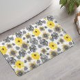 thumbnail image 2 of White Yellow Flower Gray Flower Pattern Bathroom Rugs Mat,Non Slip Microfiber Bathroom Rug,Rubber Backing,Soft Bathroom Mats for Bathroom Floor,Tub and Shower,17x27in(43x68cm), 2 of 5