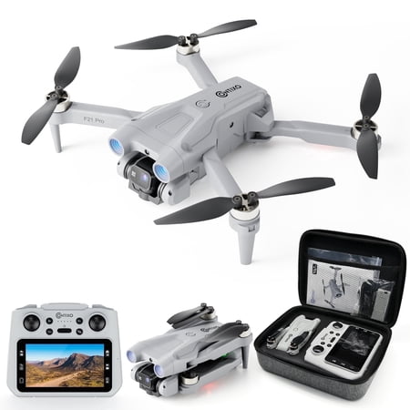 Contixo F21 Pro Mini Aerial Drones for Adults with Dual Camera & 4.3” Screen Remote, 30-Minute Flight Time, Gray