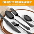 thumbnail image 4 of GPED Silverware Set, 45 Piece Stainless Steel Flatware Cutlery Set Service for 9, Include Knife Fork Spoon, Stylish Mirror Finish, Dishwasher Safe Perfect for Home Kitchen Restaurant, Black, 4 of 8