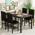 thumbnail image 3 of LTTROMAT Dining Table Set for 4, Modern Faux Marble Kitchen Table Set with 4 Leather Upholstered Chairs, 5-Piece Dinette for Dining Room, Nooks, 3 of 11