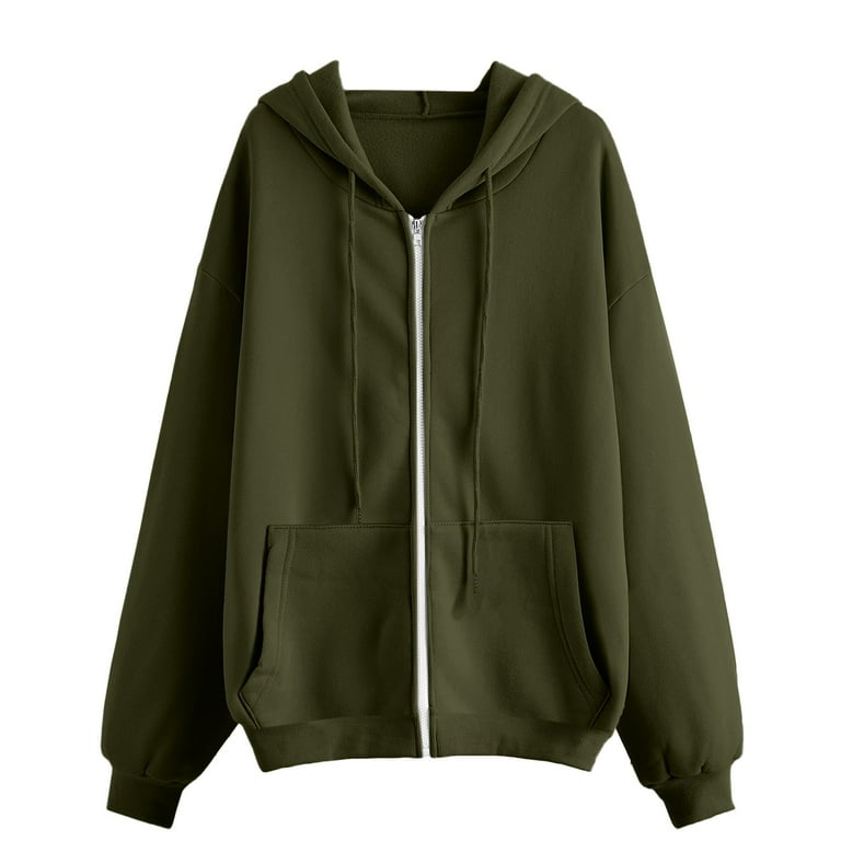 Army green hoodie women's sale