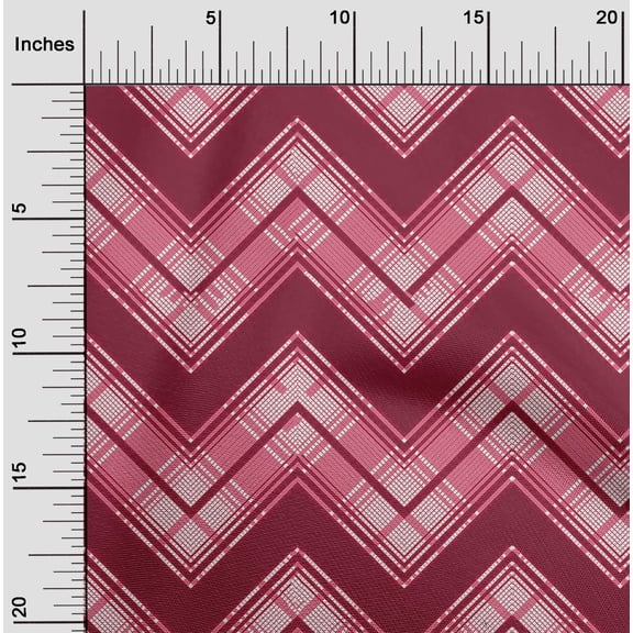 oneOone Georgette Viscose Pink Fabric Check Quilting Supplies Print Sewing Fabric By The Yard 42 Inch Wide-01Q