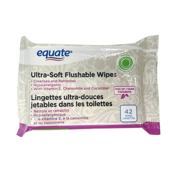 Toallitas húmedas Equate ultra soft flushable 42 piezas