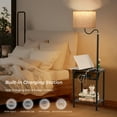 Floor Lamp with Table FIMEI Narrow End Table with Lamp, Bedside