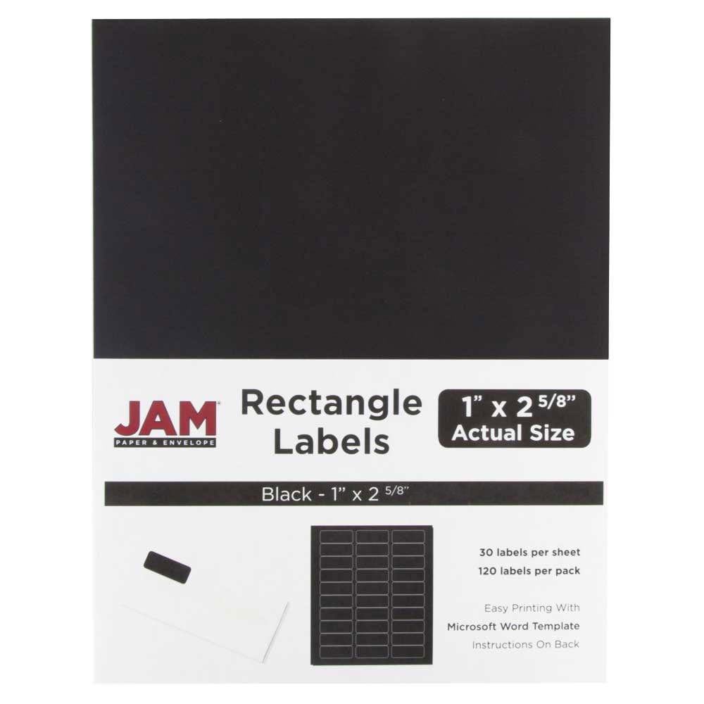 JAM Mailing Address Labels, 1 x 2 5/8, 120/Pack, Black