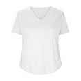 thumbnail image 4 of Timegard Womens Tops Casual Slim Fitting Comfy V Neck Short Sleeve Tee Blouse Summer Travel Tunic Tops, 4 of 6