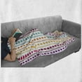 thumbnail image 6 of Colorful Soft Flannel Fleece Blanket, Half Toned Retro Striped Pattern Big Little Polka Dots Symmetrical Vibrant Colors, Cozy Plush for Indoor and Outdoor Use, 60" x 80", Multicolor, by Ambesonne, 6 of 6