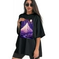 thumbnail image 3 of Plus Size Shirt for Women Black Tops for Women Oversized Short Sleeves Shirt for Women Mountain T Shirt Crewneck Shirt for Women L, 3 of 5