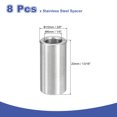 thumbnail image 2 of 8 Pcs Entretoises en Acier Inoxydable 304 3/8 Pouces OD x 1/4 Pouces ID x 13/16 Pouces Longueur(10x6x20mm) Vis Support de Bague Finition Simple Non Filetée Entretoises Rondes en Métal pour Vis M3 Boulons et Tringles, Argent, 2 of 6