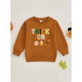 thumbnail image 4 of Baby Toddler Girl Halloween Sweatshirt 12 18 24 Months 2T 3T 4T 5T 6T Letter Embroidery Long Sleeve Pullovers Autumn Tops for Toddler Fall Clothes Outfit, 4 of 9