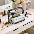thumbnail image 7 of Standing Pencil Case with Base Large Capacity Stationery Pouch Pen Bag with Zipper for Women Men Blue Leaves and Sunflowers, 7 of 7
