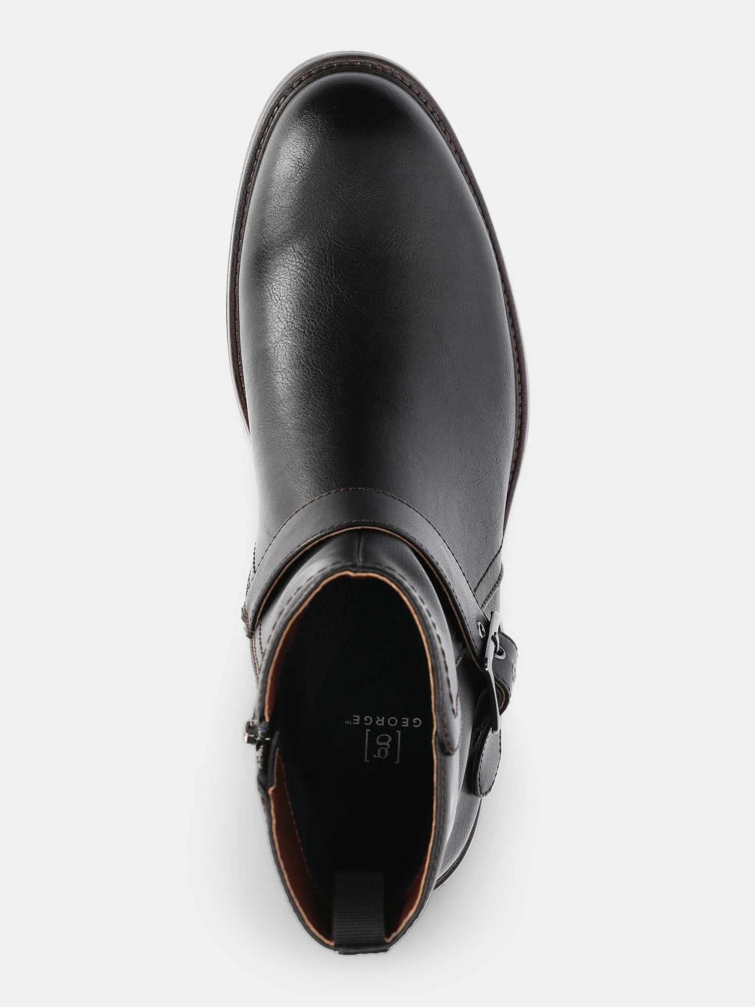 George Men's Faux Leather Buckle Boots
