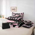 thumbnail image 5 of Homewish Bowknot Monogrammed S Twin Bedding Sets 7-Piece for Girls, Vintage Bohemian Flower Bedding Comforter Set, Black Pink Fashion Reversible Sheet Sets, Breathable Home Decor, 5 of 7