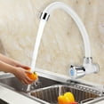 thumbnail image 3 of Grifo monomando de plástico ABS para agua fría para fregadero de cocina, grifo de lavabo apto para lavavajillas con obturador, 3 of 8