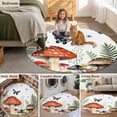 thumbnail image 5 of Spring Mushrooms Round Area Rug 7Ft Washable Circle Rugs for Dorm Laundry Room, Farmhouse Pastoral Botanical Watercolor Non-Slip Carpet Floor Mats Indoor Outdoor Carpet Runner Aesthetic Home Decor, 5 of 8