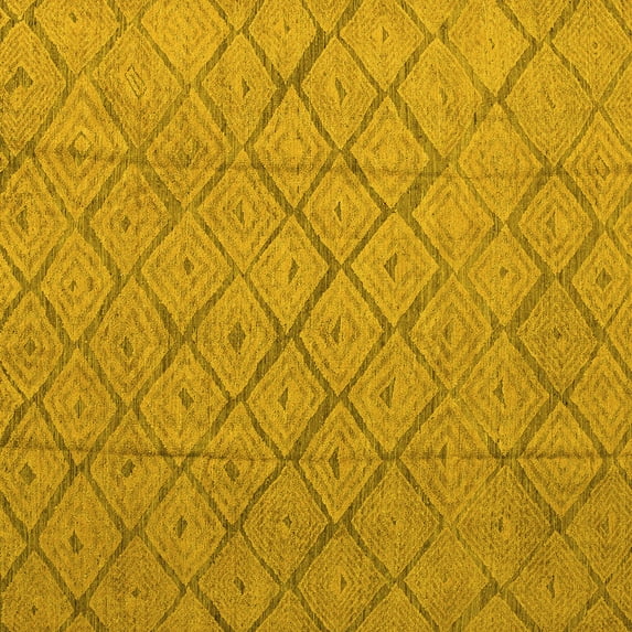 Ahgly Company Machine Washable Indoor Square Abstract Yellow Modern Area Rugs, 3' Square