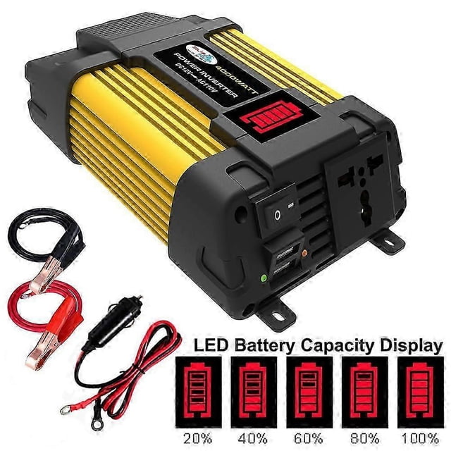 6000W Car Power Inverter Converter 12V to 110/220V Dual USB Inverter