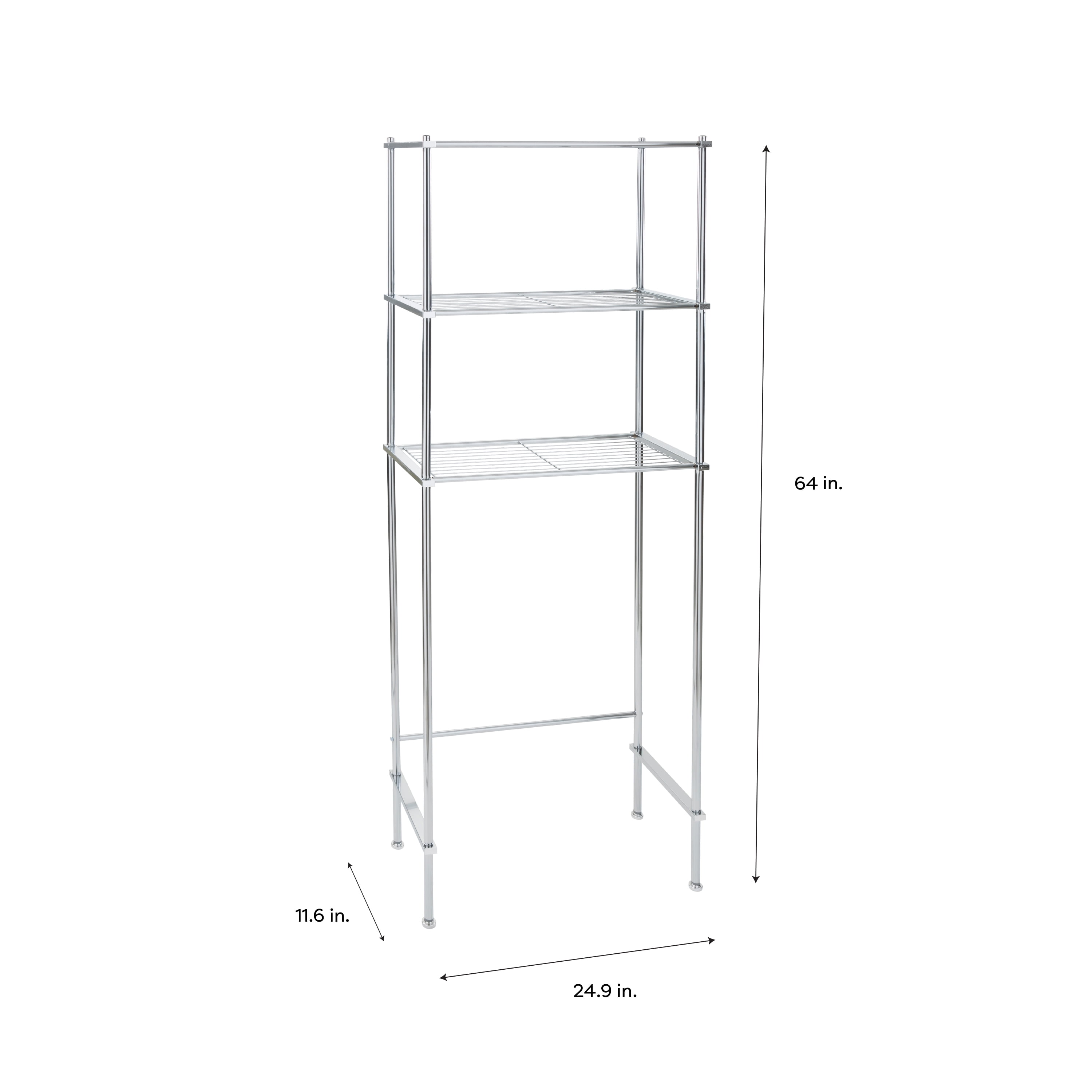 Organize It All Chrome 1-Tier Glass Wall Mount Bathroom Shelf (22.25-in x  4.5-in x 4.75-in) in the Bathroom Shelves department at