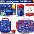 thumbnail image 2 of Lunch Box Set with Bento Box, Stainless Steel Vacuum Thermo Food Jar, Ice Pack, Utensils, Portable Insulated Lunch Bag for School, Travel, Office (Construction Trucks), 2 of 9