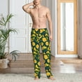 thumbnail image 5 of Mens Pajama Pants - Soft Sleep & Lounge Pants for Men, Cute Lemon Green Leaves Cuteness Casual PJ Bottoms Pants with Pockets, 5 of 5