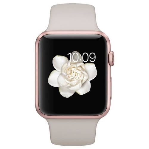 Apple Watch 42mm Rose Aluminum Case with Stone Band - Walmart.com