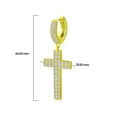 thumbnail image 2 of Yellow Gold Tone 925 Sterling Silver Cross Dangle Drop Earrings Cubic Zirconia, 2 of 4