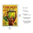 thumbnail image 2 of Chicago World’s Fair 1933 Century of Progress Santa Fe Railroad - Vintage Railroad Travel Poster by Hernando Villa c.1933 - Master Art Print 10in x 14in, 2 of 4