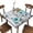 Turquoise, variant on Flower Elastic Fitted Tablecloth, Wood Butterfly Daisy Rustic Blue Floral Wipeable Square Table Cover, for Indoor Holiday Family Banquet and Outdoor Patio Use, Fits to 36 x 36 in Table