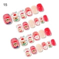 thumbnail image 1 of 24Pcs/Box Fake Nails Press Self-adhesive User Full Coverage Christmas Series Child Nails Press for Home, 1 of 7