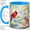 Blue, variant on Watercolor Cardinal Pair Coffee Mug, Cardinal Birds Mug, Daily Coffee Tea Cup for Home Office, Forest Stream with Butterflies and Blossoms, Woodland Nature Art, Bird Lovers Women Men