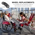 thumbnail image 4 of EXHUMKY Roue avant de Fauteuil Roulant Remplacement Lot de 4 Résistant à l'Usure Noir ABS, 4 of 5