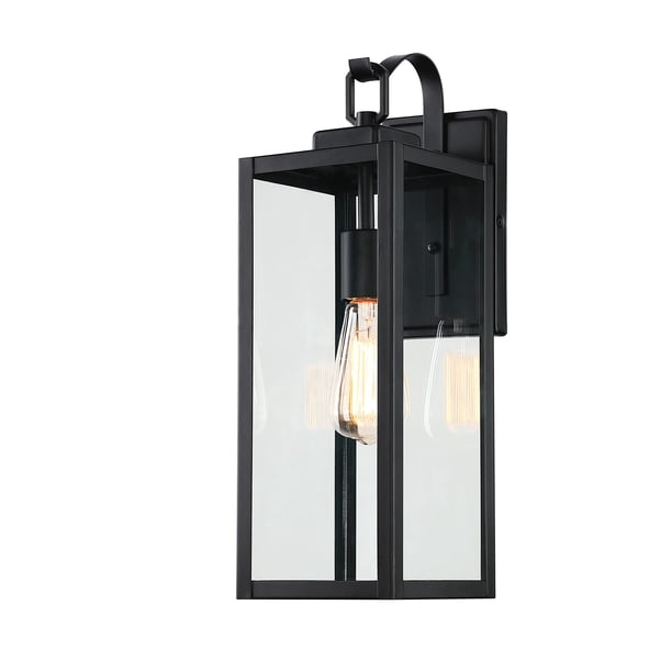 Lámpara de pared exterior Pia Ricco, 46 cm, impermeable, color negro mate