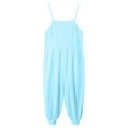 thumbnail image 4 of Zanarzt Toddler Girl Summer Jumper Toddler Baby Girls Jumpsuit One Piece Romper Sleeveless Strap Summer Outfits Pockets Clothes Light Blue,7-8 Years, 4 of 9